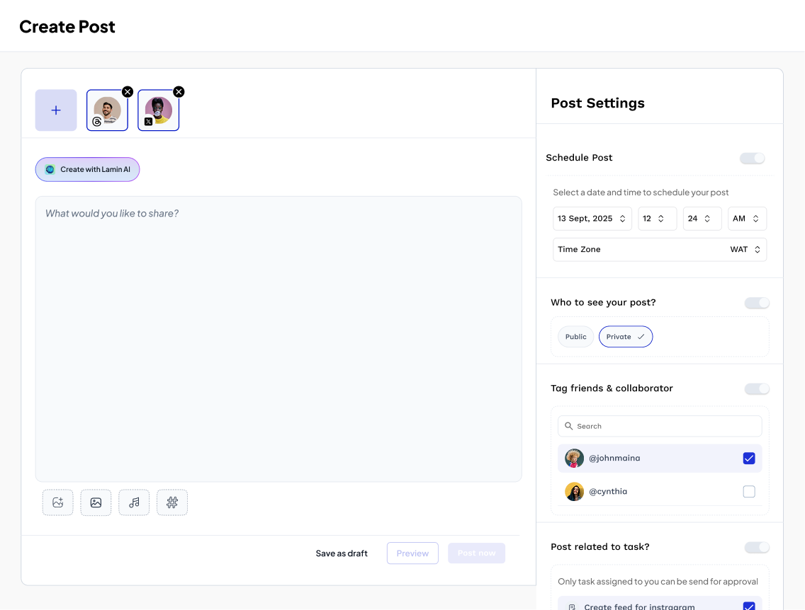 LuftSocial Multi-Channel Publishing Dashboard