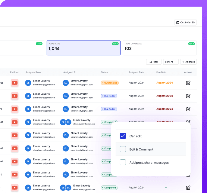 Collaboration platform interface showing team workflow